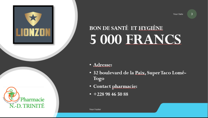 BON DE 5 000 Francs CFA Santé et Hygiène