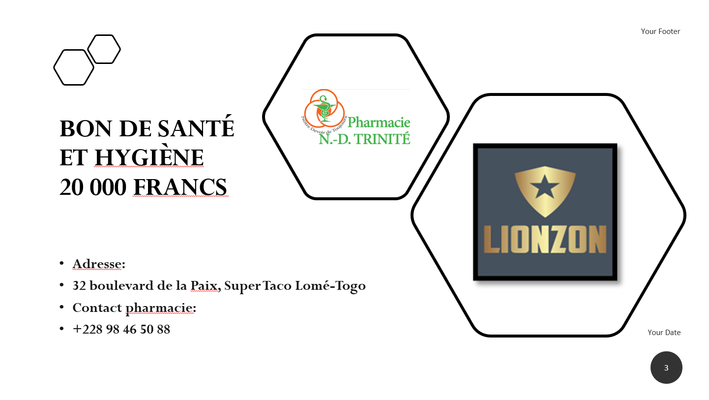 BON DE 20 000 Francs CFA Santé et Hygiène