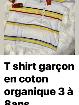 T-shirts Garçon en coton organique 3 à 8 ans