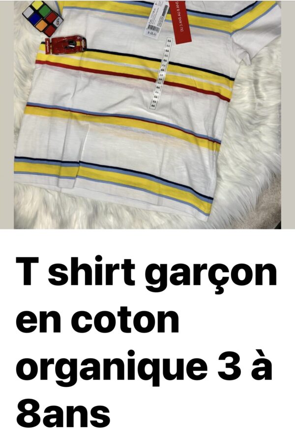 T-shirts Garçon en coton organique 3 à 8 ans